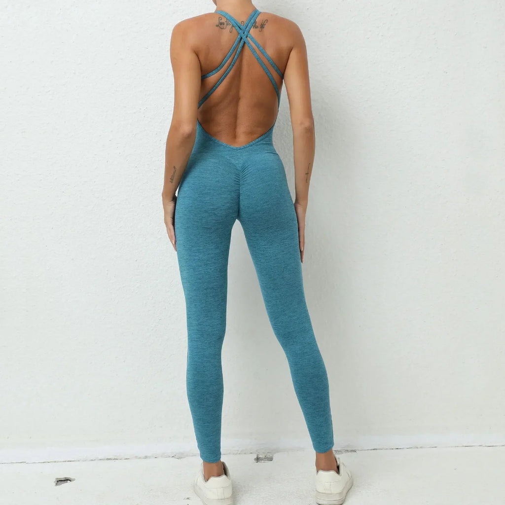 Britany Backless Bodycon Scrunch Jumpsuit