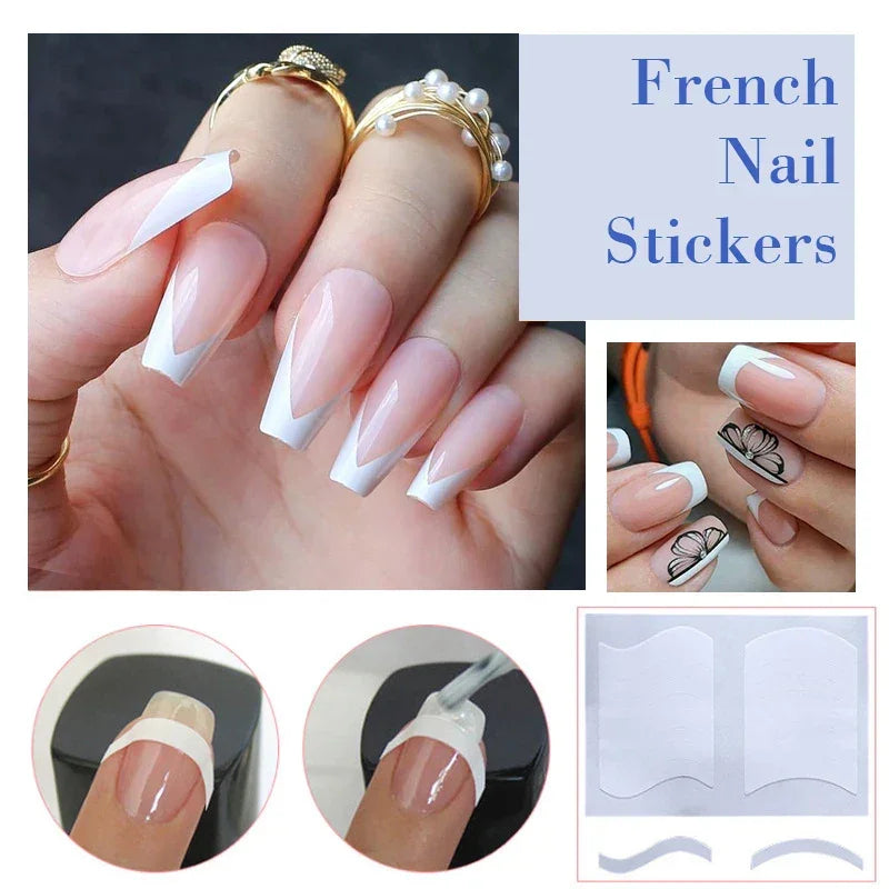 White French Manicure Nail Sticker Stencil