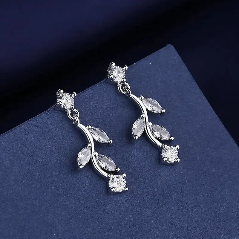 Iconic 925 Sterling Silver Crystal CZ Stud Earrings