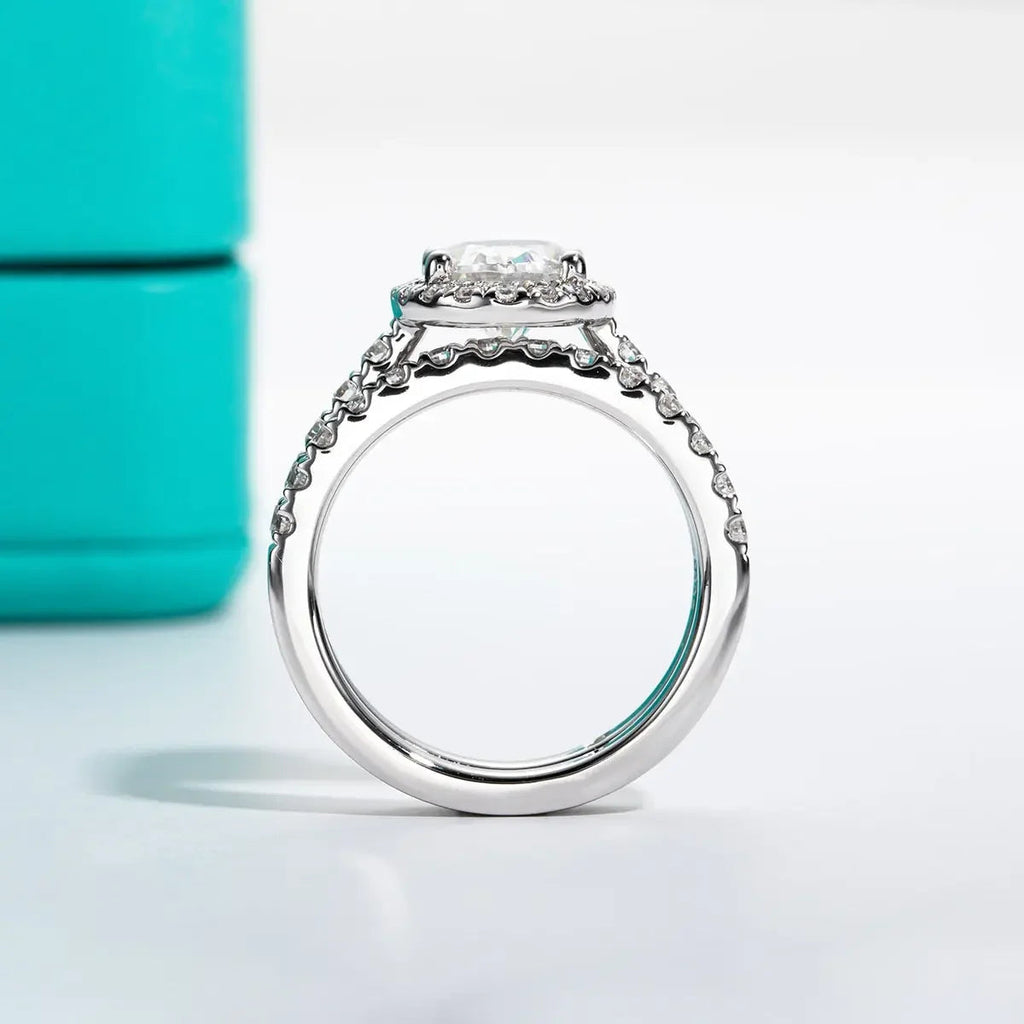 Wedding Band 2ct (Total 2.648ct) Oval Cut D Color Moissanite Ring Set