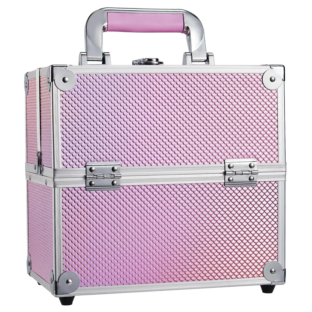 Makeup Case Portable Travel Alloy Cosmetics Make Up Storage Organizer Box Jewelry Nail Manicure Beauty Vanity Suitcase for Women