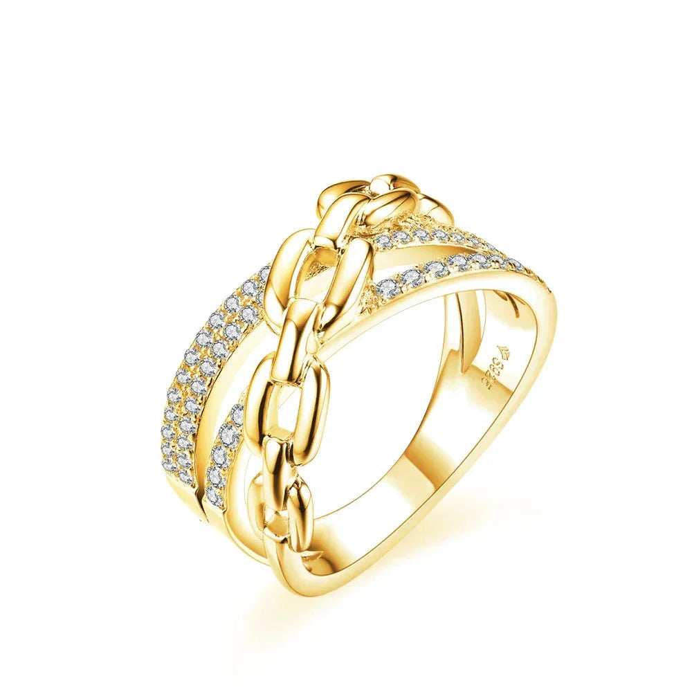 ATTAGEMS S925 Moissanite Rings for Women Sliver 18K Gold Plated D Color VVS1 Diamond Vintage Wedding Party Fine Jeweley Gift