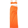 Spring Summer Women's Bikini Set 2 Piece High Waist Wrap Swimsuit Halter Wrap Swim Skirts + Suspender Bra Bathing Suit Beachwear