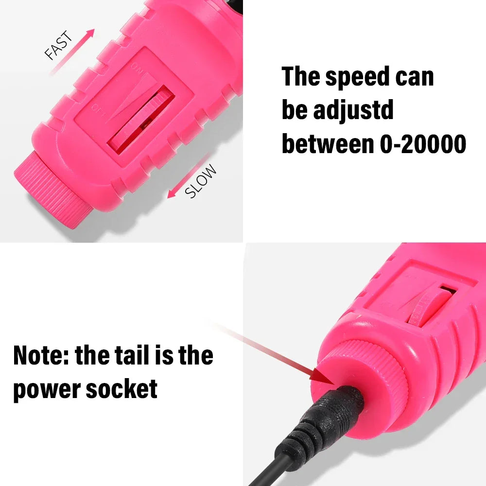 HALAIMAN Electric Nail Drill Machine Set Pedicure Grinding Equipment Mill For Manicure  Professional Strong Nail Polishing Tool