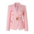 Bossy Pink Blazer With Belt