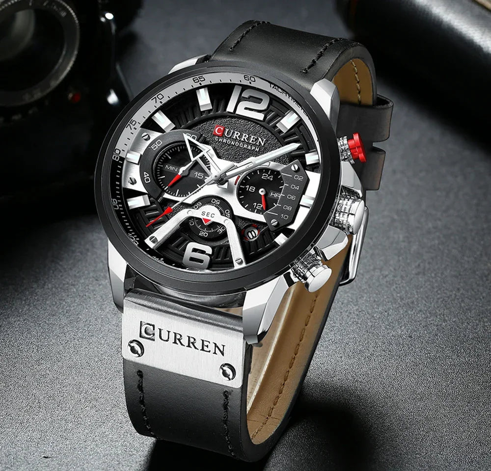 Luxury Men’s Leather Wrist Watch