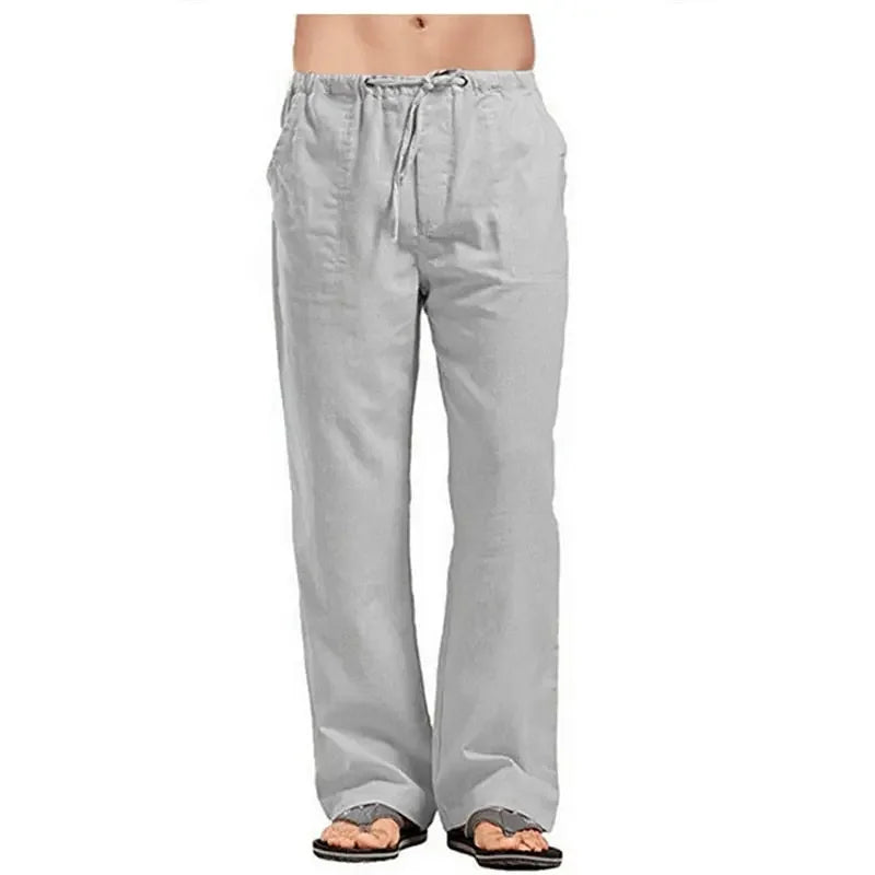 FGKKS Linen Wide Men Pants New Korean Oversize Linens Streetwear Trousers Male Spring Casual Men Pants
