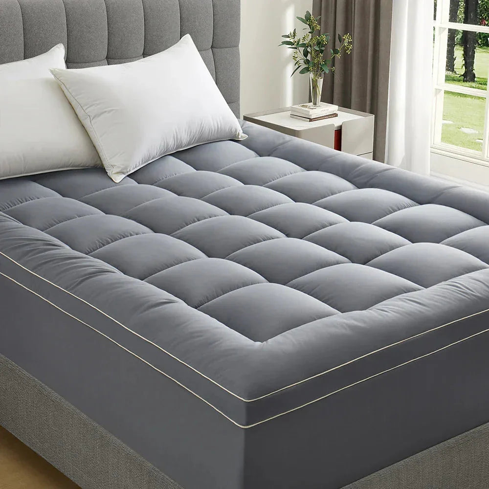 Mattress Topper for Back Pain, Extra Thick Mattress Cover Quilted Fitted Mattress Protector Plush Pillow Top Deep Elastic Pocket