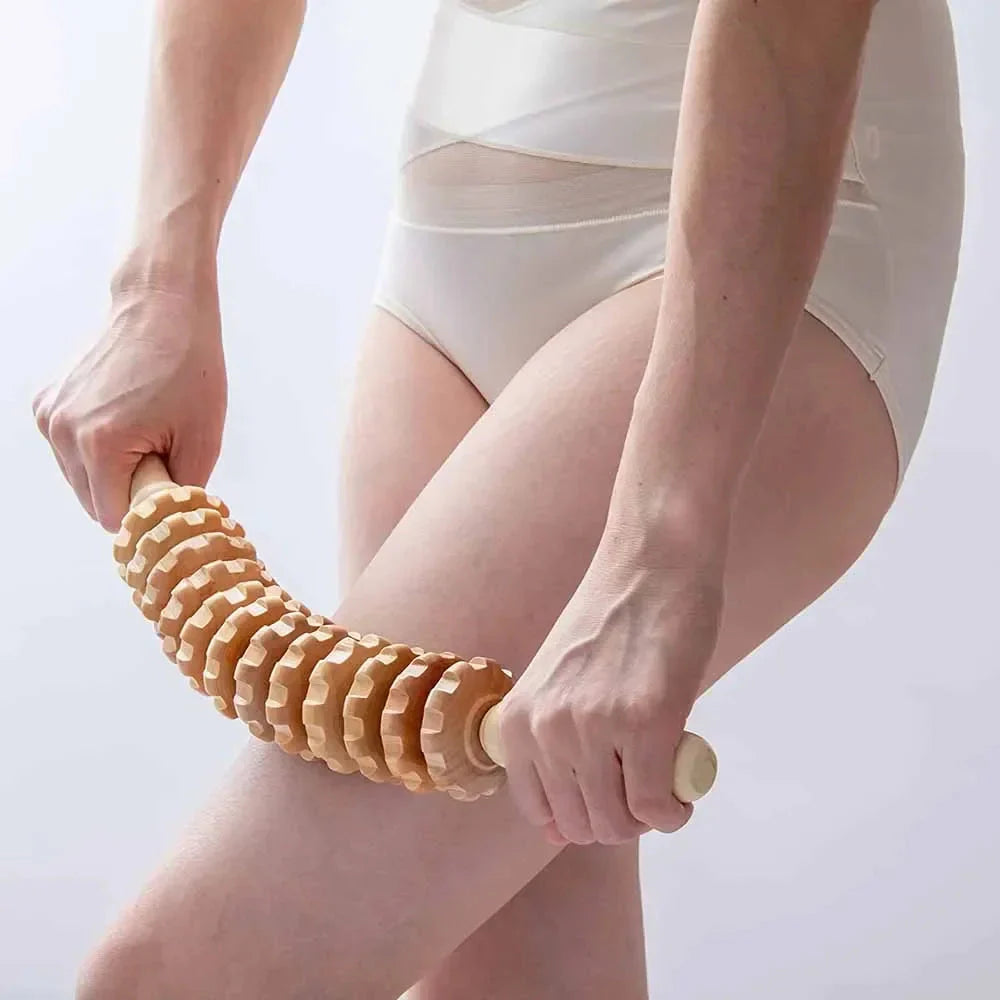 Wood Roller for Stomach Cellulite,Wooden Therapy Massage Tools for Body Shaping,Wood Rolling Massage Stick for Muscle Knots