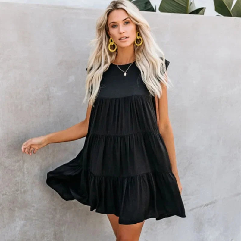 Casual Summer Maternity Ruffle Dress
