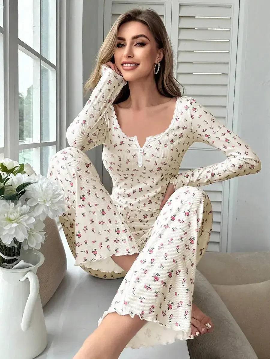 Floral Print Pajama Set