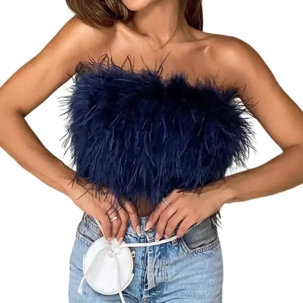 Missy Feather Crop Top