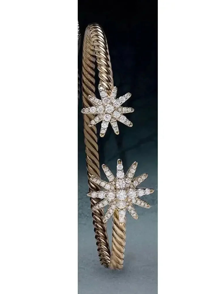 Missvikki Original design Stackable Bangle For Women Bridal Wedding Cubic Zircon OPen Bangle Dubai Bracelet Party Jewelry