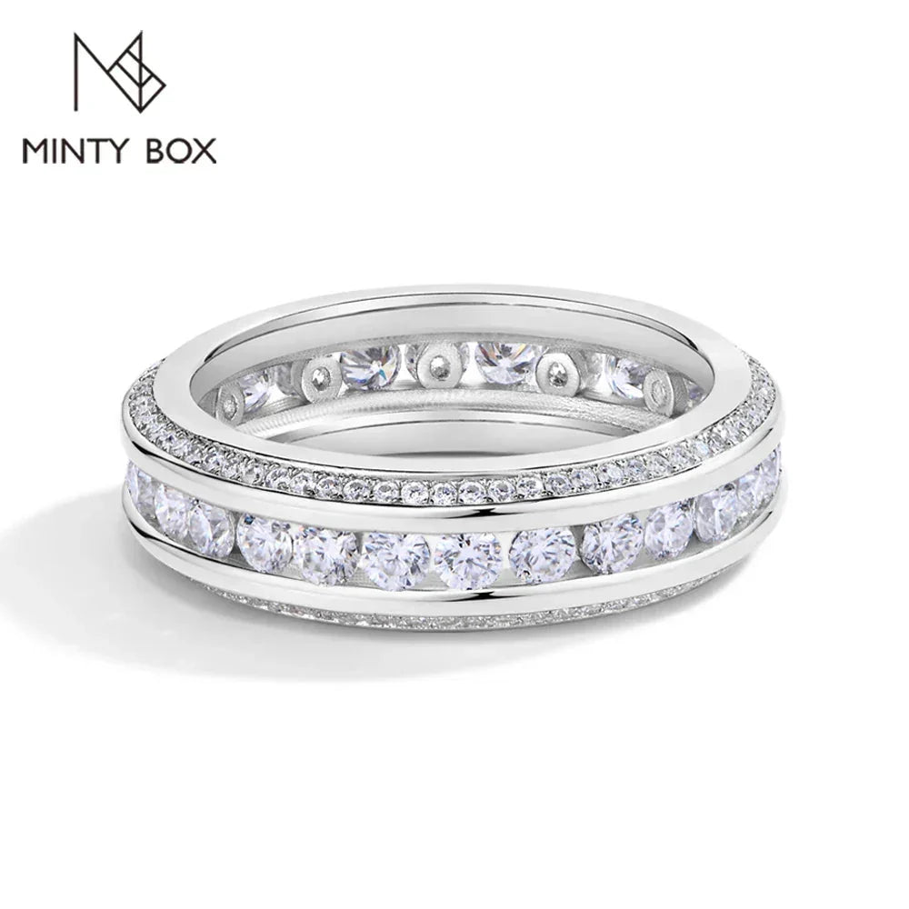 S925 Sterling Silver Moissanite Ring D VVS1 Lab Grown Diamond 1.68ctw