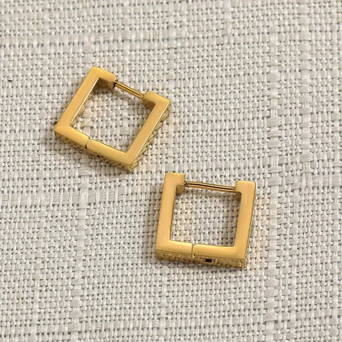 Gold Color Stainless Steel Hoop Earrings for Women Small Simple Round Circle Huggies Ear Rings Steampunk Accessories