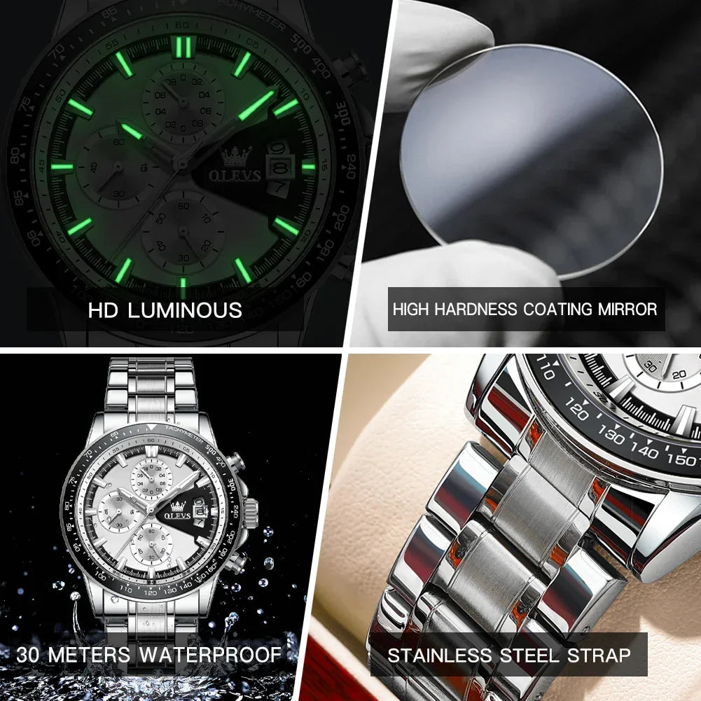 Chronograph Waterproof Stainless Steel Watch