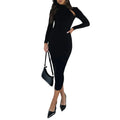 Elegant Long Sleeve Midi Dress