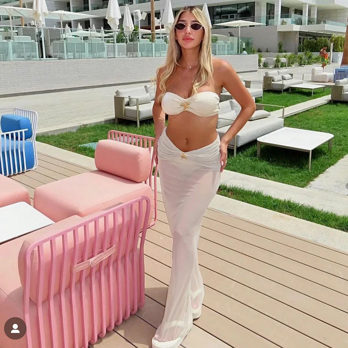 Push Up Bikini & Maxi Skirt Set