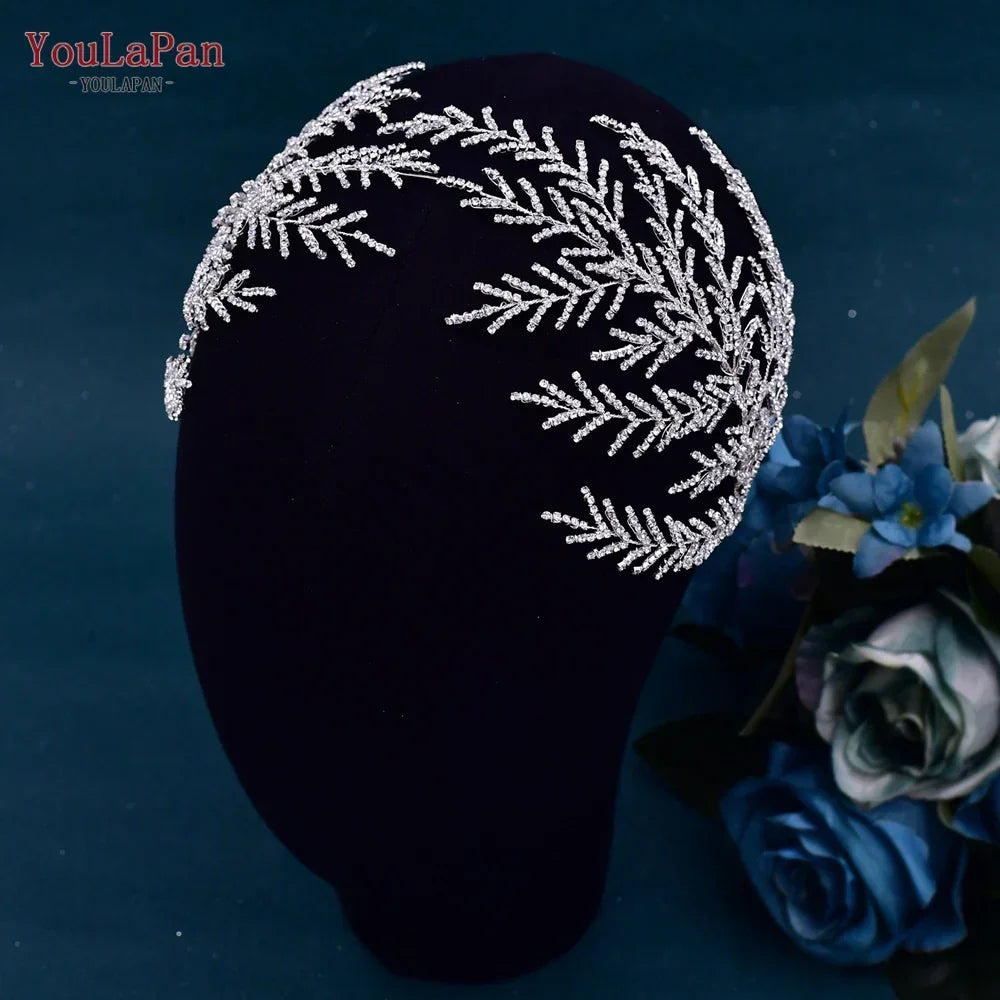 YouLaPan HP425 Bridal Headband Wedding Crowns Bride Tiara and Headdress Women Headpiece Hair Accessories Pageant Head Jewelry