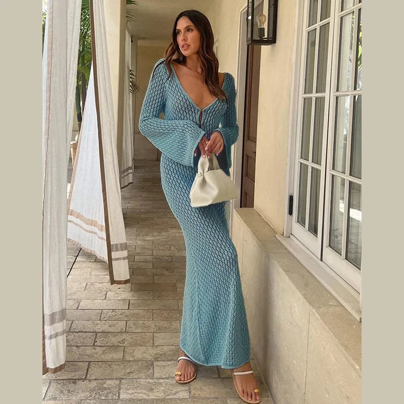 Long Knit Beach Dress