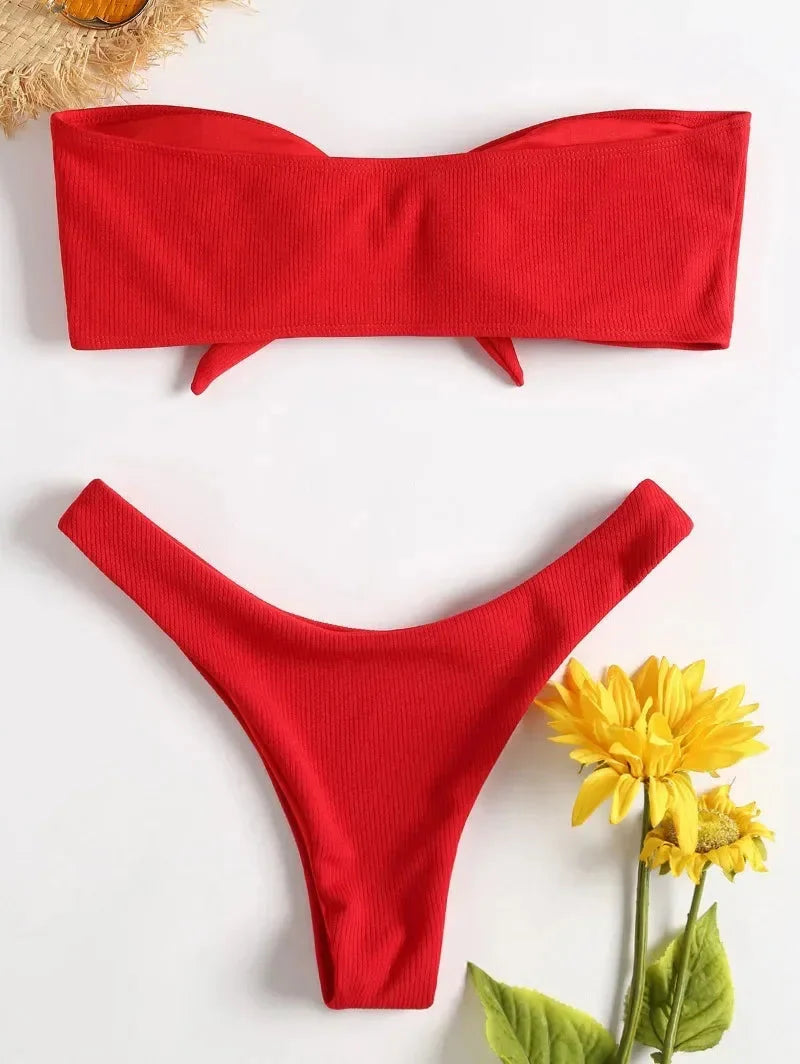 Swimsuit 2024 New Summer Women Bikini Sexy Swimwear Set Packwork Brazilian Bathing Beachwear Swimming Bathing Suit Women