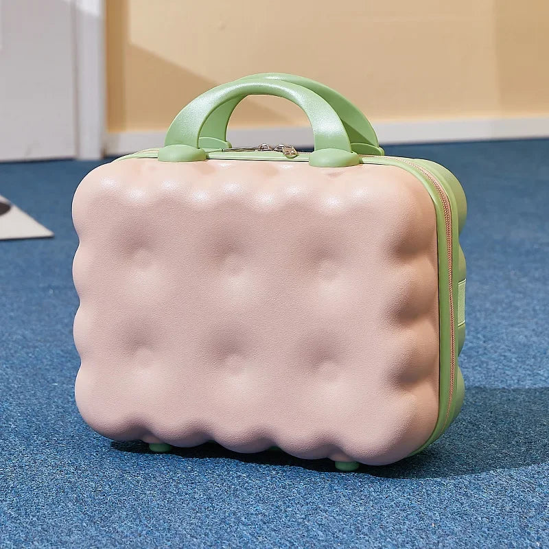 Large Pastel Suitcase With USB Charging Port & Cup Holder