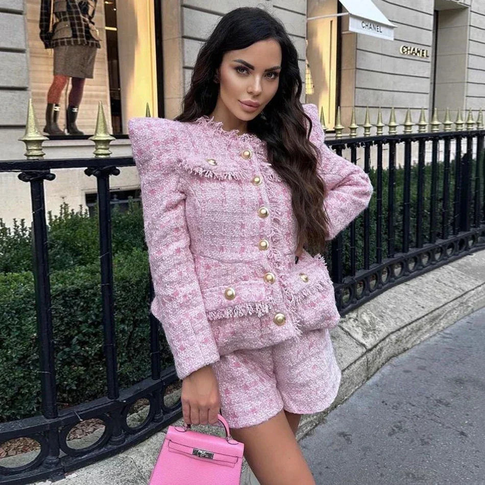 LUX Tweed Jacket & Shorts Set