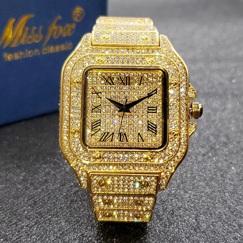 Bling Designer Moissanite Quartz Watch