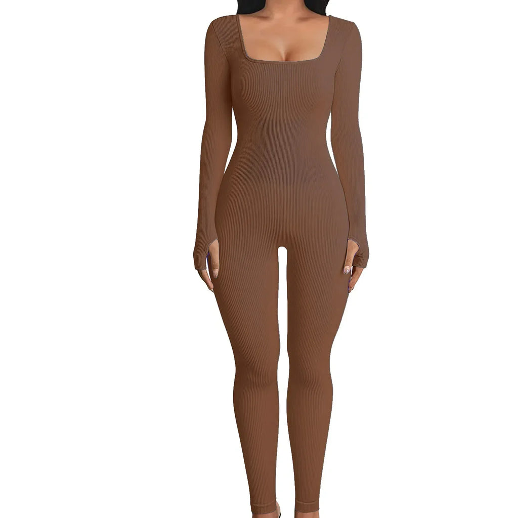 Sunday Comfy Ribbed Long Sleeve Playsuit