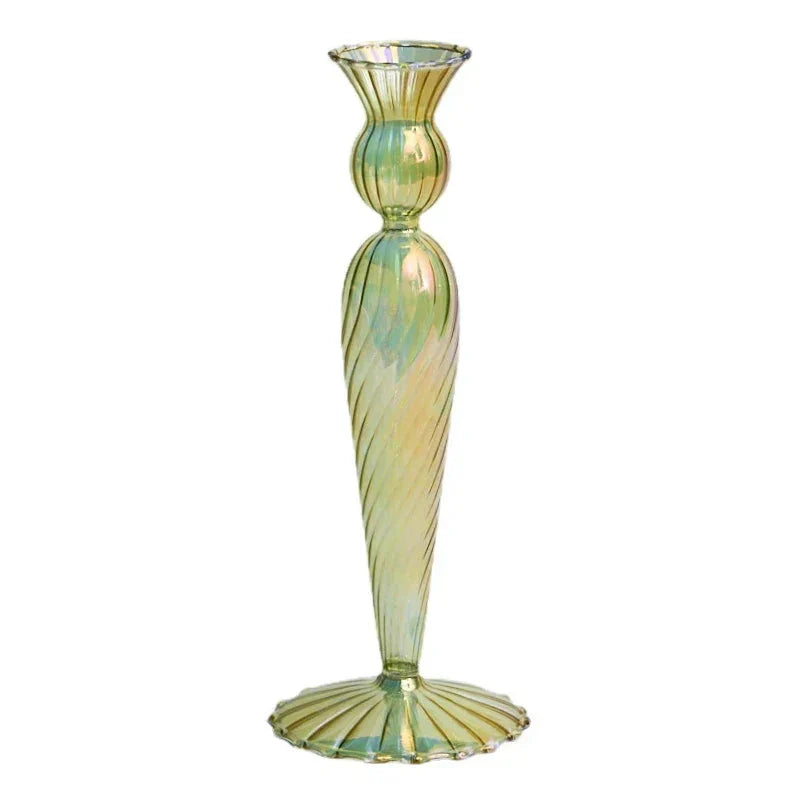 Floriddle Retro Candlesticks Taper Candle Holders Tall Candlesticks Decoration Party Glass Vase Home Decor Wedding Decoration