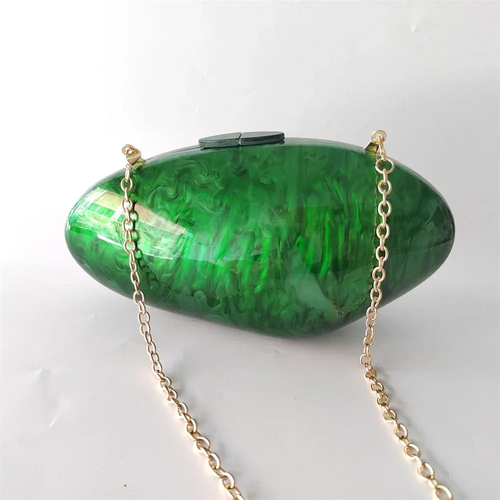 Pearl Acrylic Shell Clutch