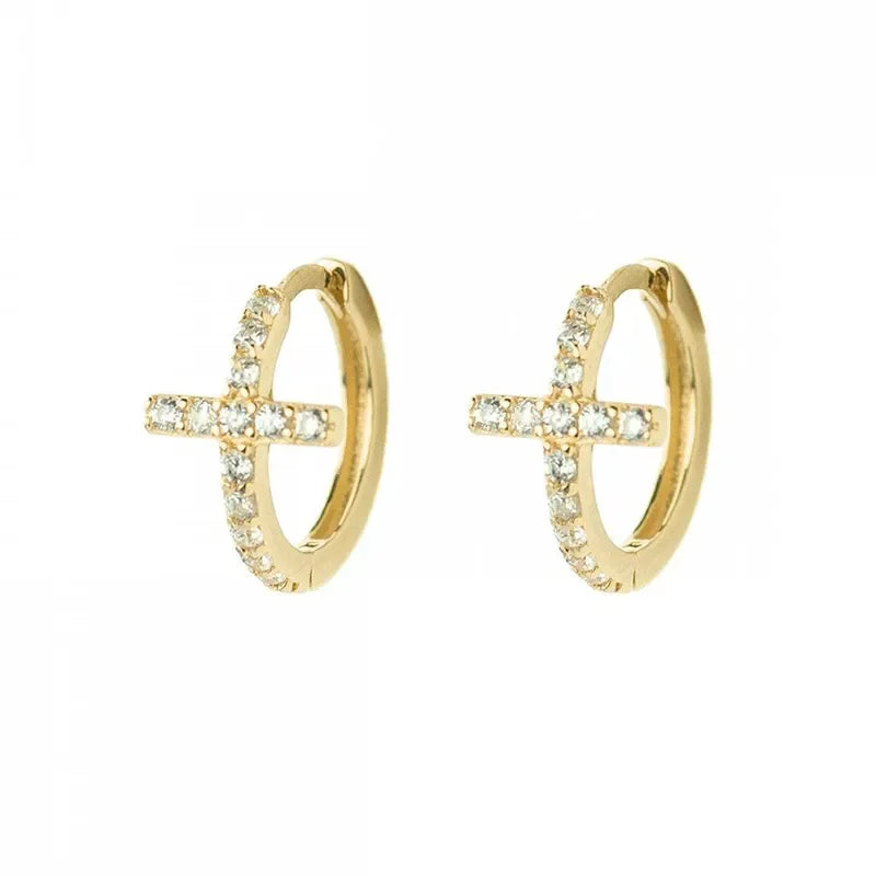 CRMYA Fashion Cubic Zirconia Cz Silver Gold Plated Hoop Earrings For Women Engagement Wedding Trendy Jewelry