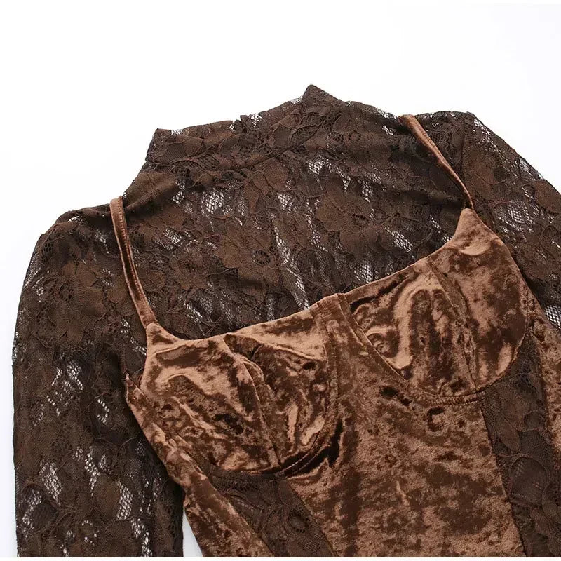 Velvet Patchwork Mini Dress