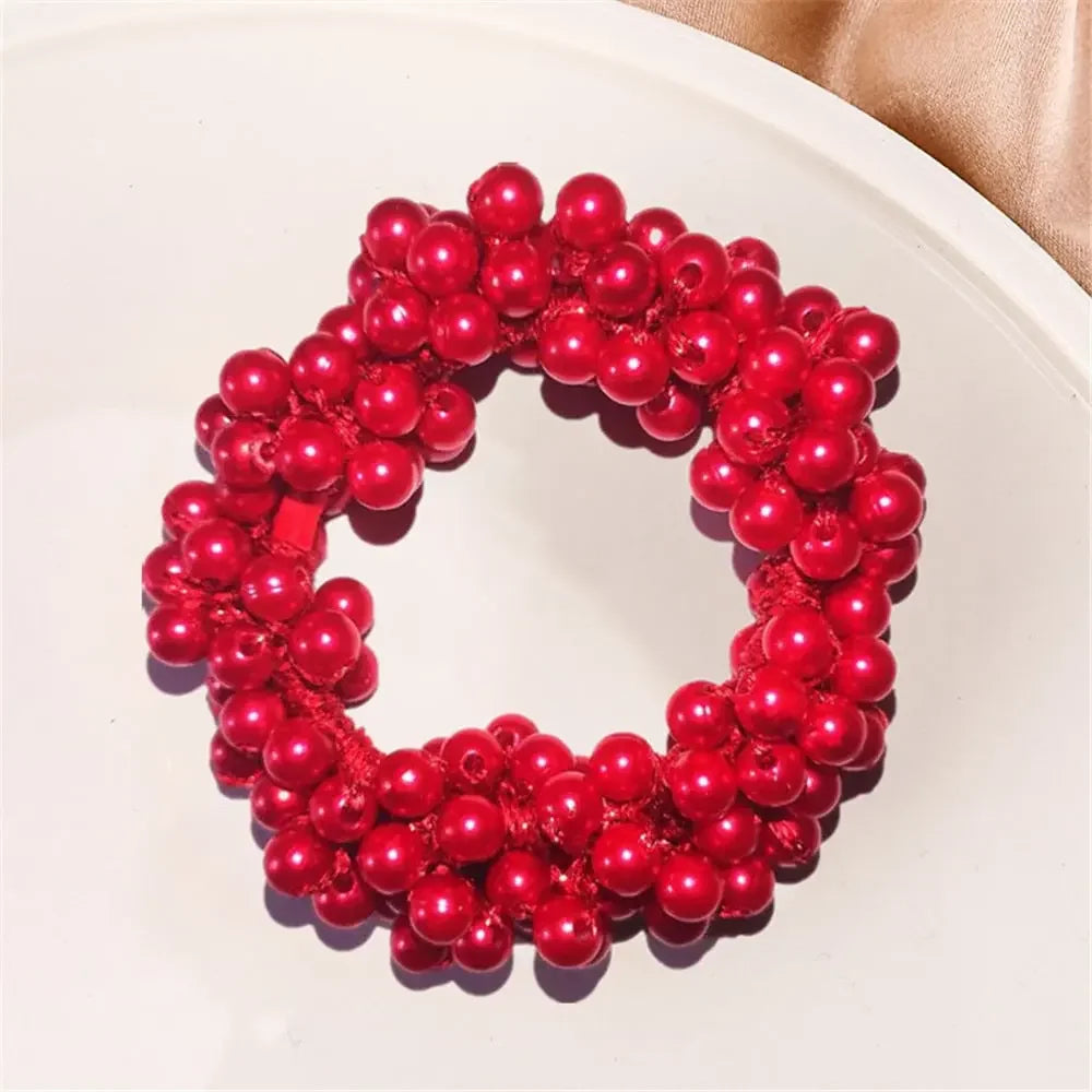 Crystal Pearl Handmade Hair Tie