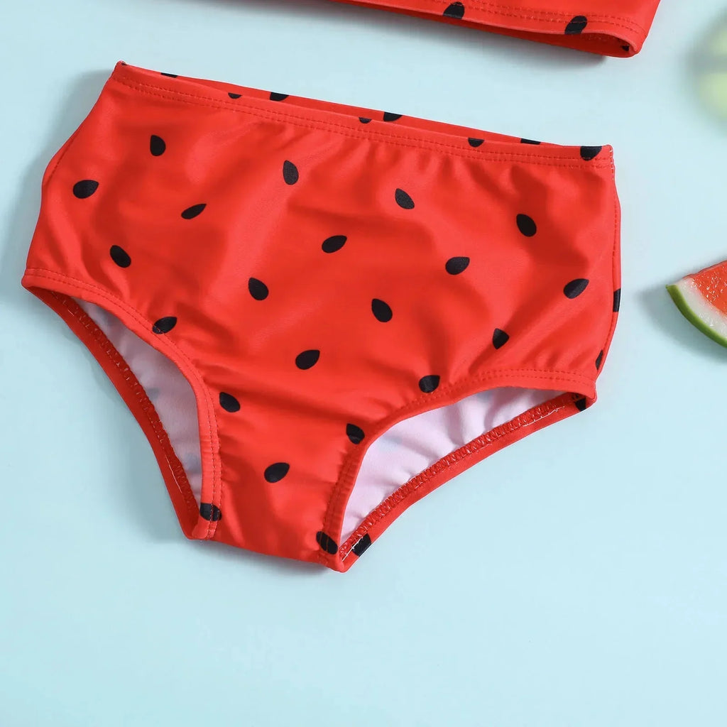 Kid Girl Swimsuit Summer Toddler Girls Watermelon Printed Ruffles Two Piece Swimwear Swimsuit Bikini Girls Bikini Size 6