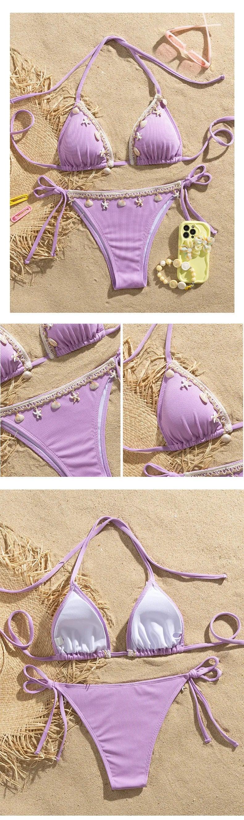 Sexy White Bikinis Women's Swimwear Female Swimsuit For Swimming Wear Bathing Suits Brazilian Bikini Set Beachwear Pool Bather