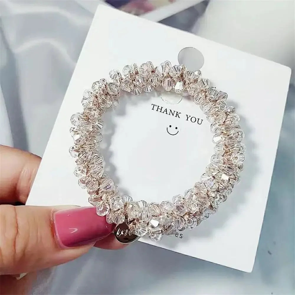 Crystal Pearl Handmade Hair Tie