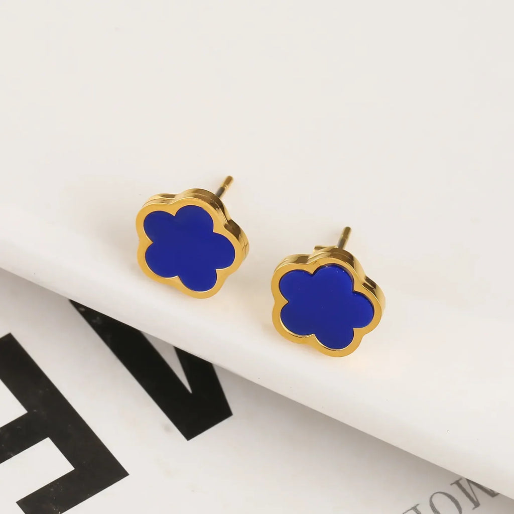 Stainless Steel Non Fading Minimalist Creative Plant Live Leaf Petal Flower Pendant Necklace Earrings Bracelet Jewelry Set