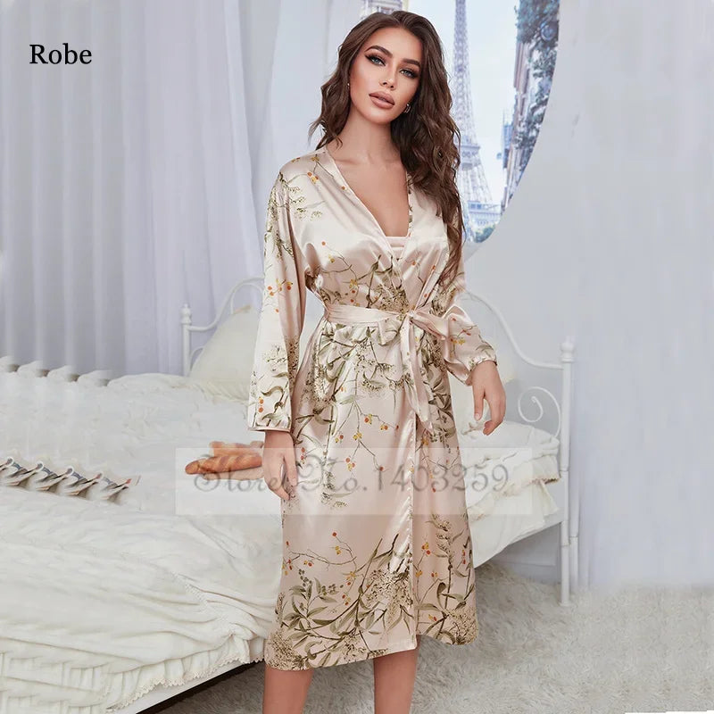 Manifest Kimono Satin Sleepwear Set