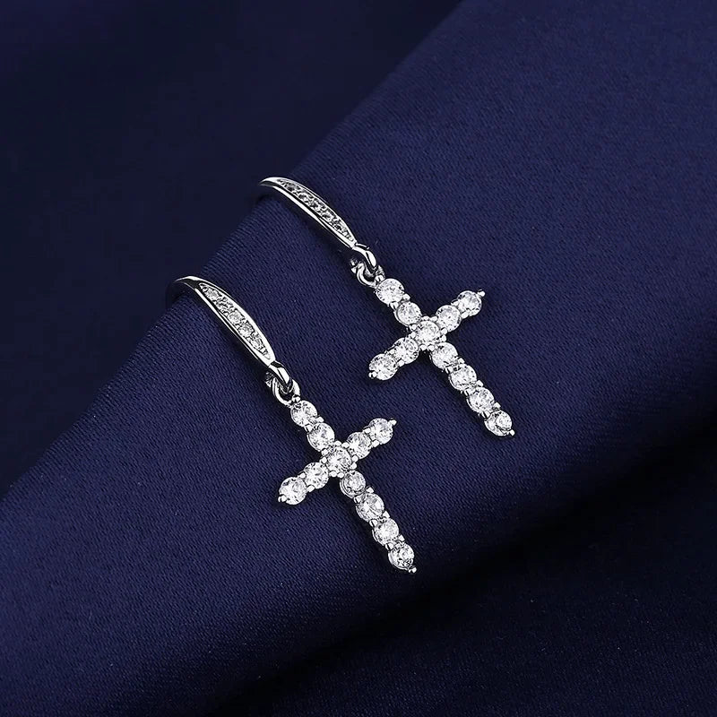 Iconic 925 Sterling Silver Crystal CZ Stud Earrings