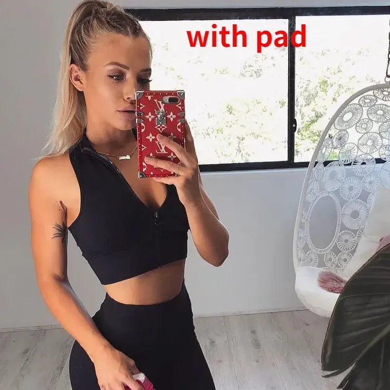 Yoga Top with Zipper Front