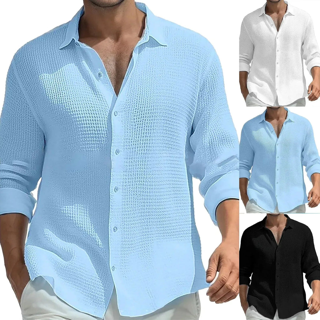 Men’s Italian Waffle Long Sleeve Top