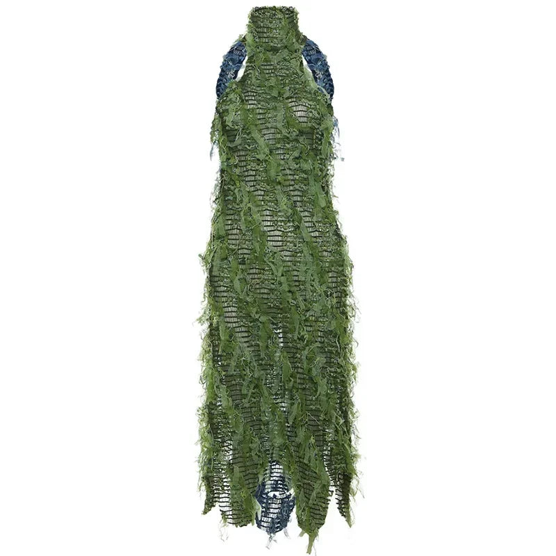 Becca Backless Tassel Maxi Dress