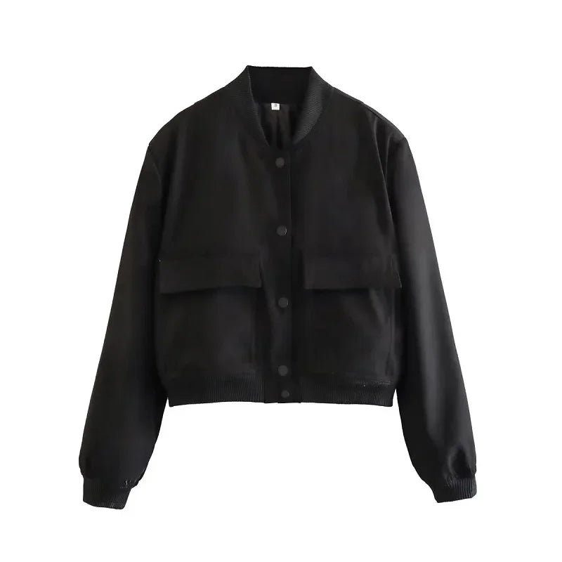 Delta Cropped Bomber Jacket