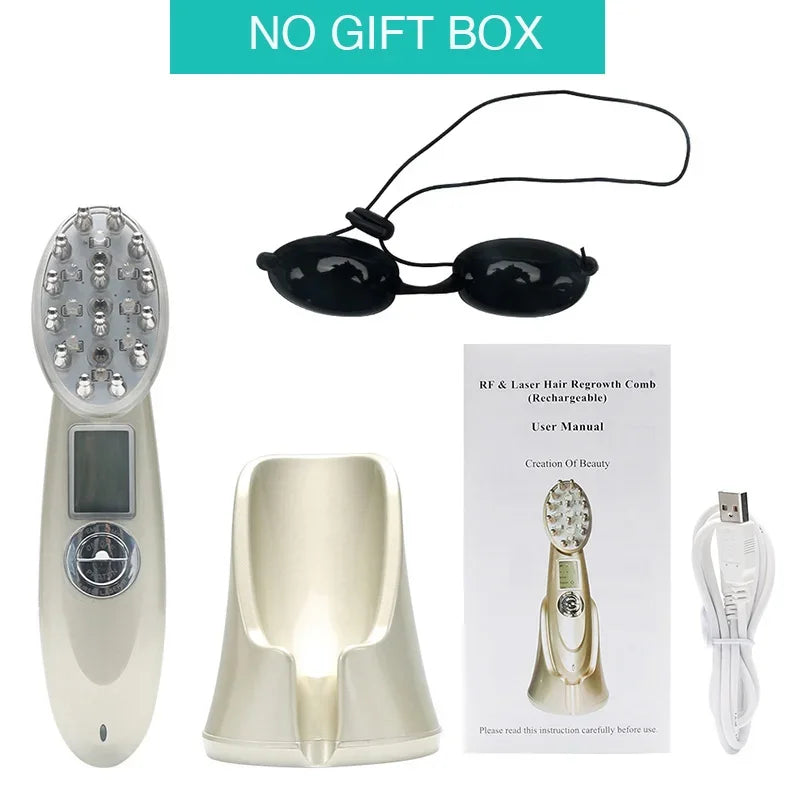 RF Laser Hair Growth Comb Massage Nano Anti Hair Loss Treatment Infrared Red Light EMS Vibration Massager Hair Care Hair Brush