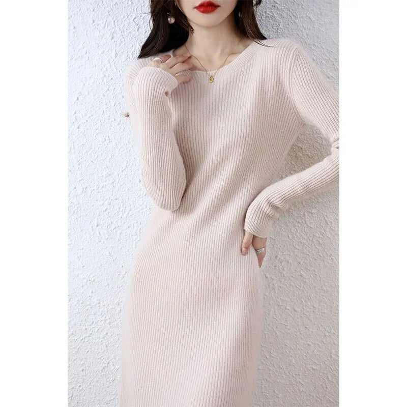 Vienna Cashmere Sweater Dress 100% Merino Wool