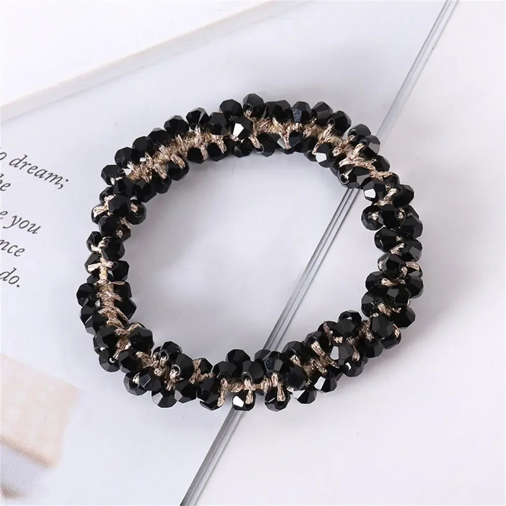 Crystal Pearl Handmade Hair Tie