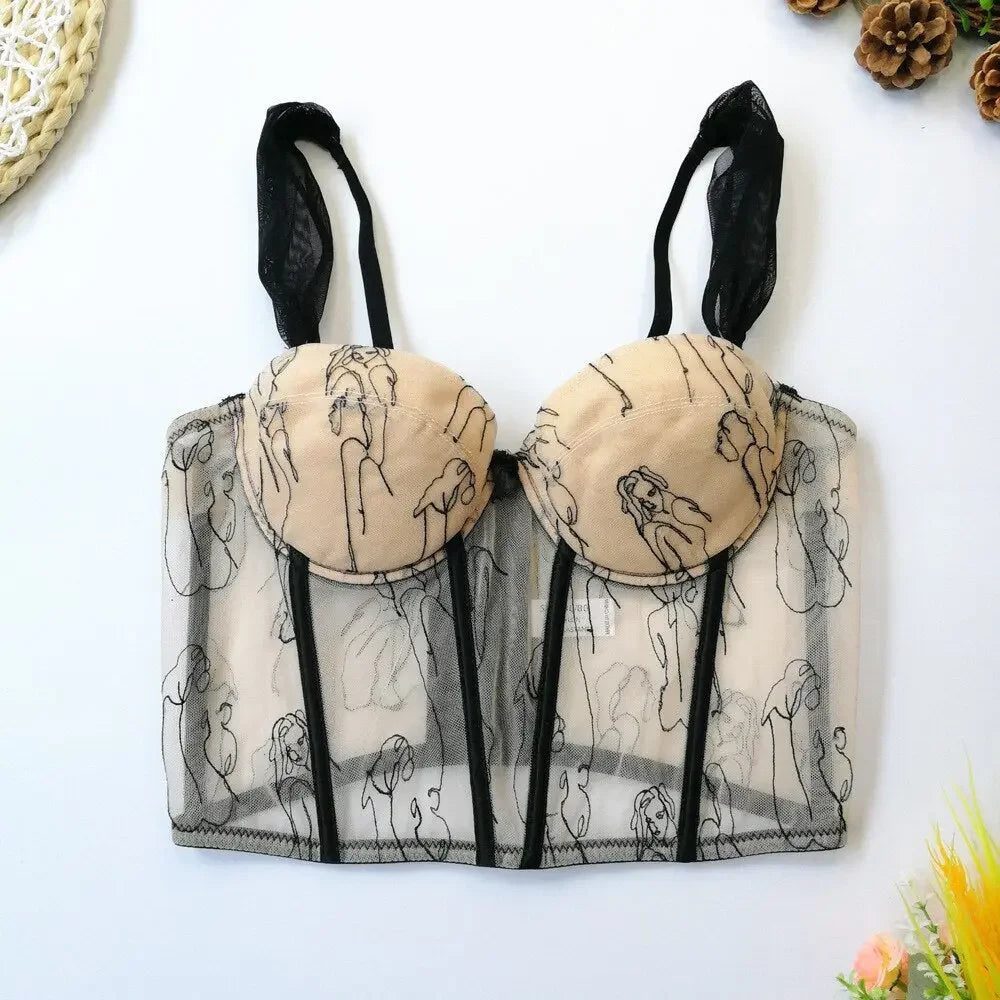 Corset Flower Streetwear Crop Top