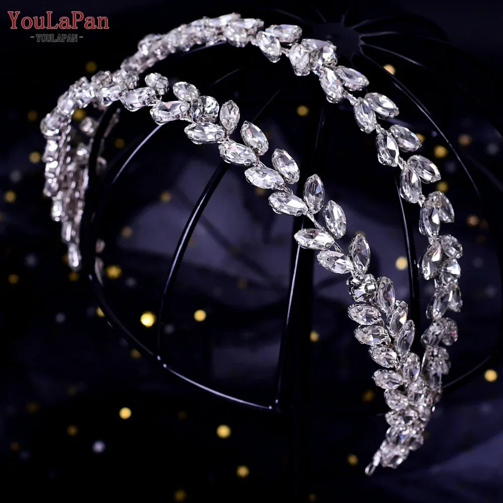 YouLaPan HP496 Fashion Woman Headband Rhinestone Bridal Headpiece Wedding Hair Accessories Bride Tiara Pageant Headdresses