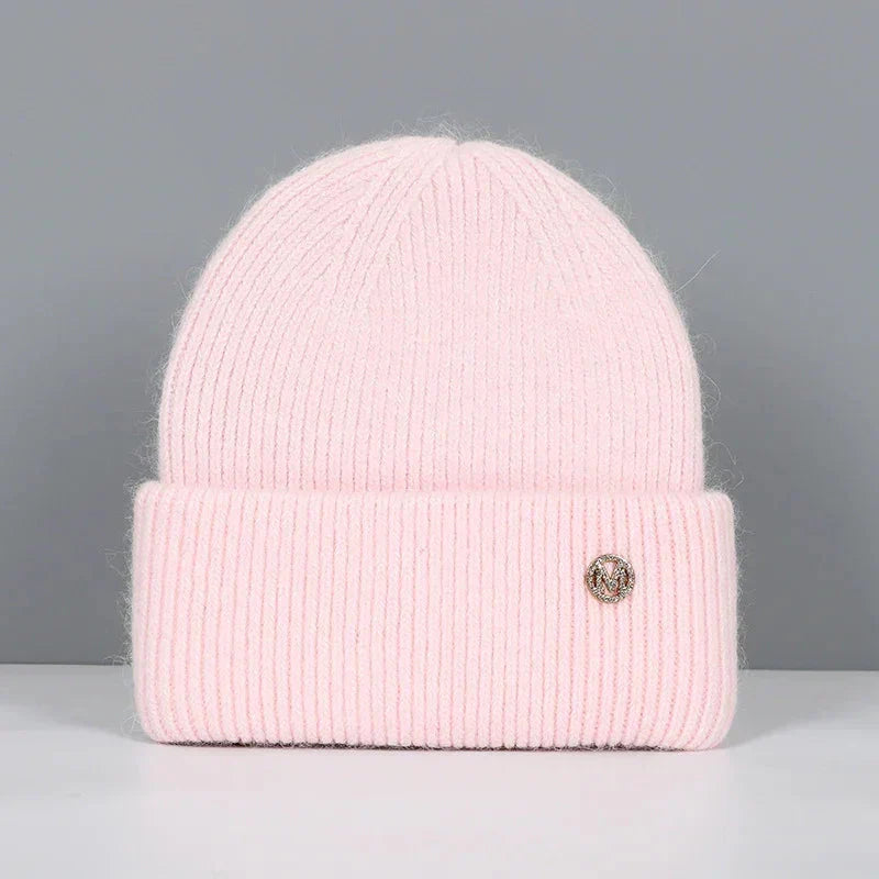 Women Winter Hat Real Rabbit Fur Winter Hats For Women Fashion Warm Beanie Hats Women Solid Adult Cover Head Cap